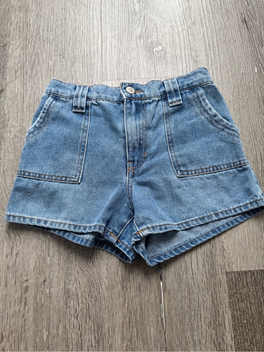 RSQ Girls Light Wash Denim Shorts Size 12 Elastic Back Waist Casual Summer